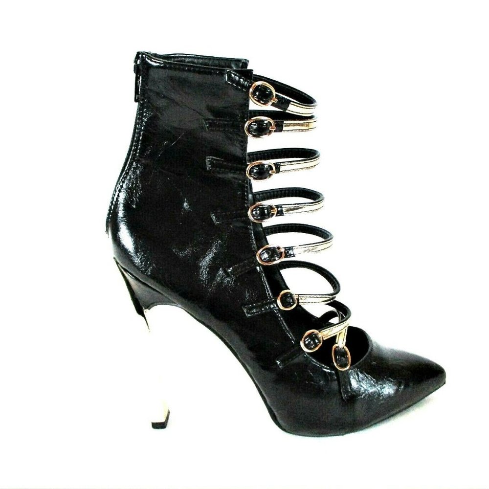 Shoe Republic La Black Patent Ankle Bootie 9
